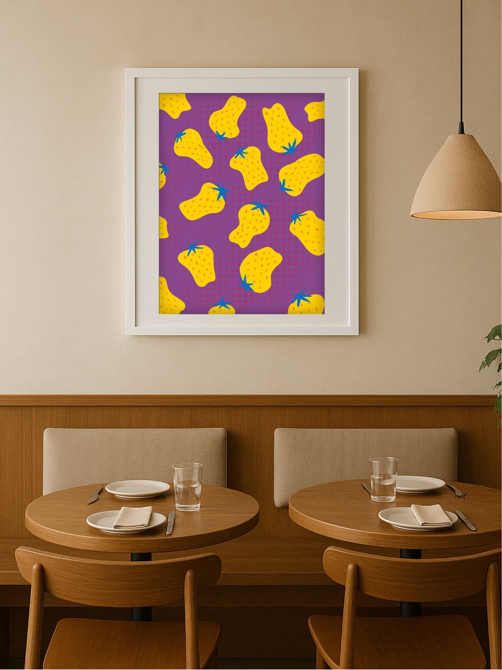 Yellow Strawberry Poster