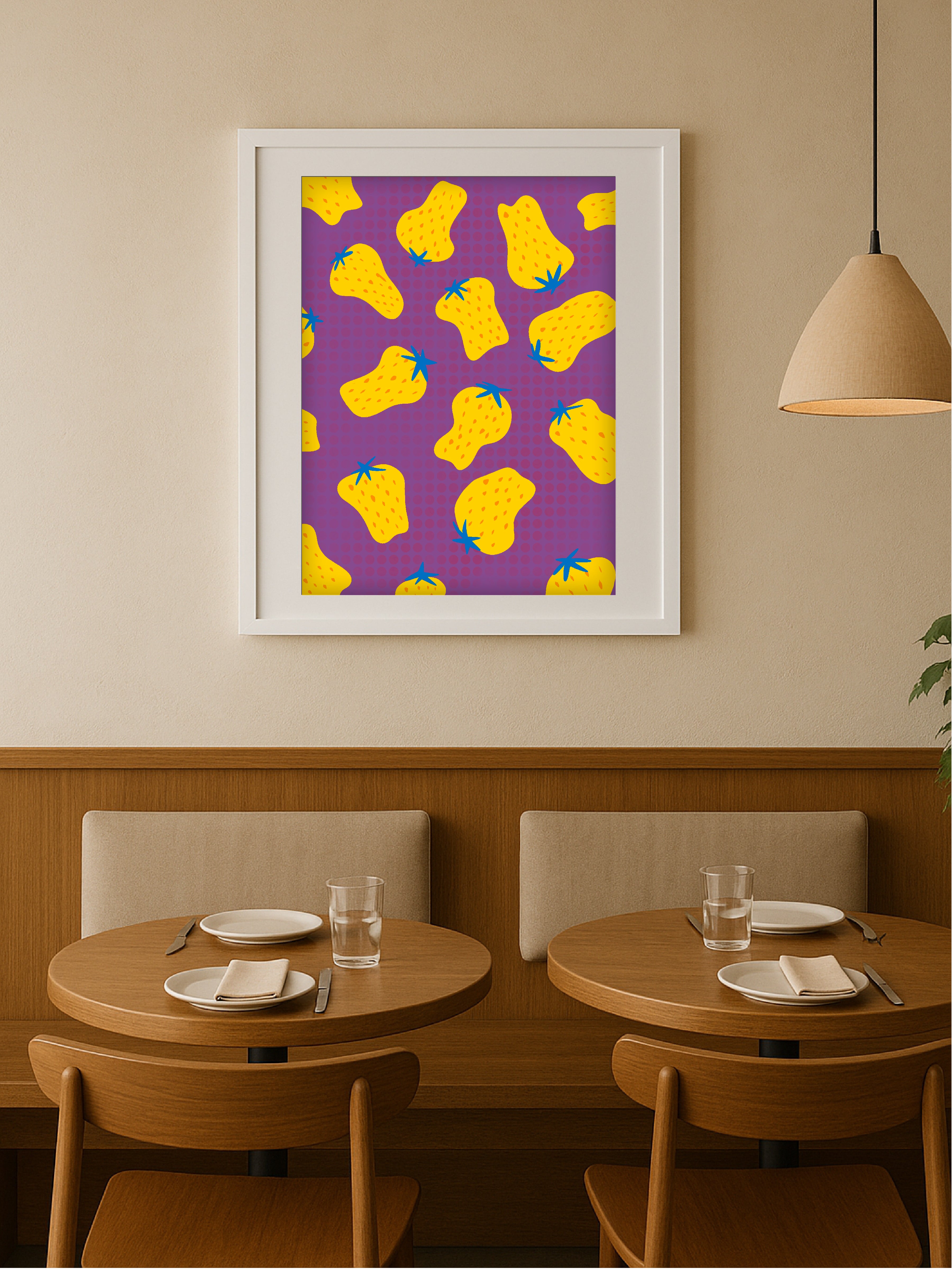 Yellow Strawberry Poster