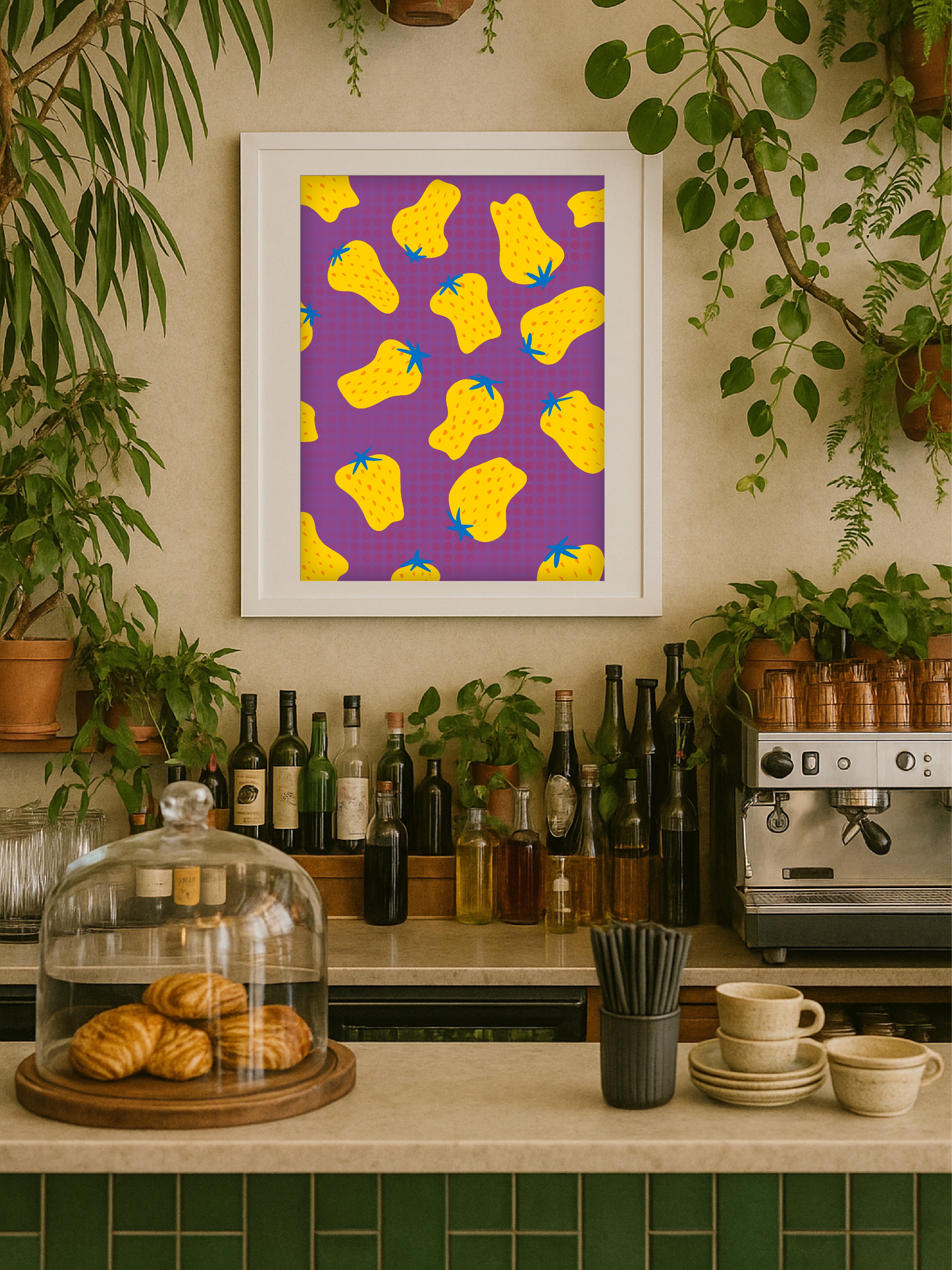 Yellow Strawberry Poster