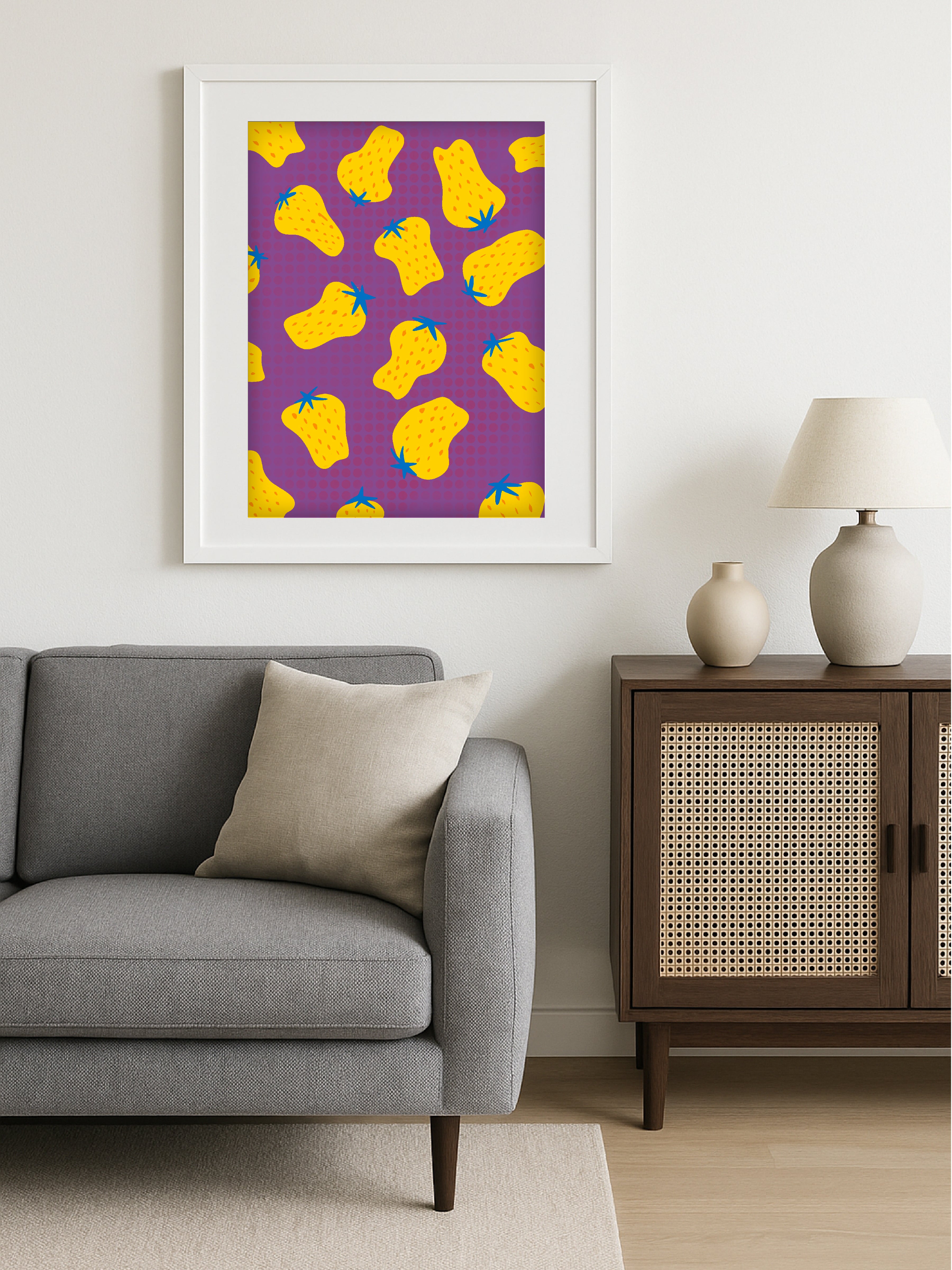Yellow Strawberry Poster