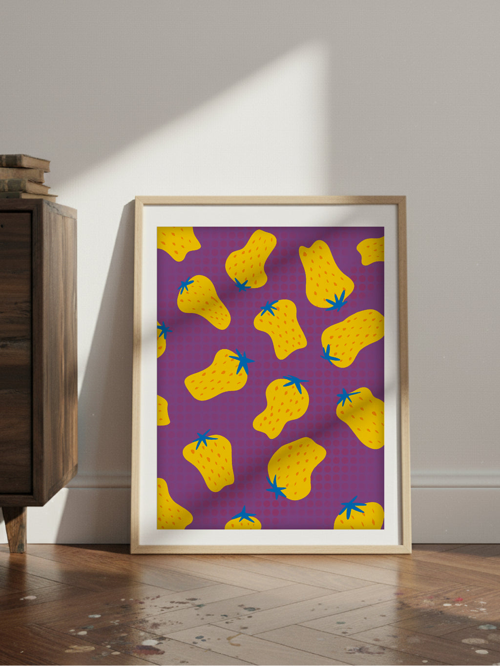 Yellow Strawberry Poster
