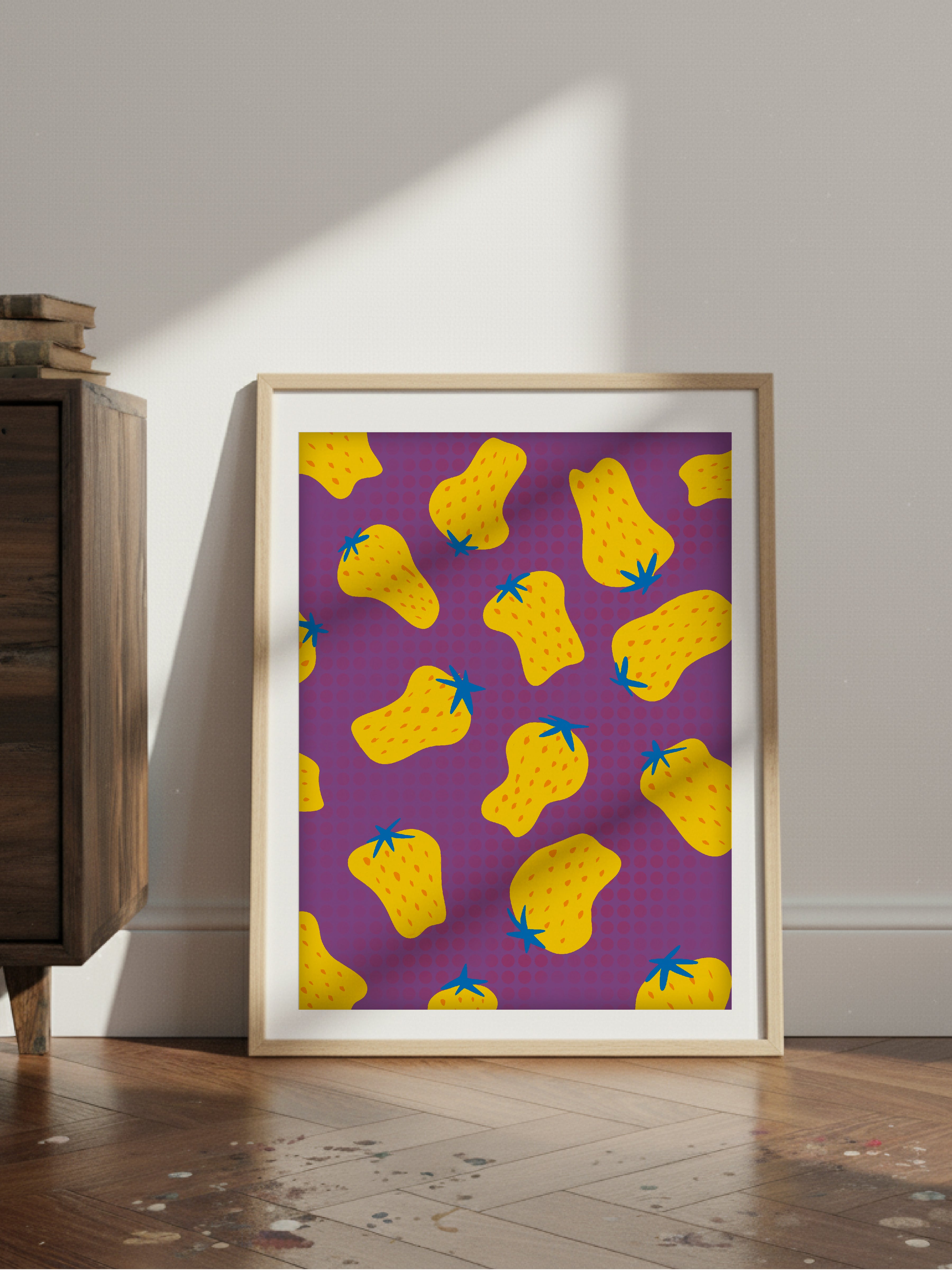 Yellow Strawberry Poster